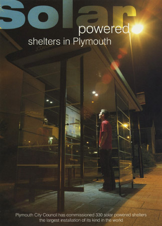 Solar powered bus shelter